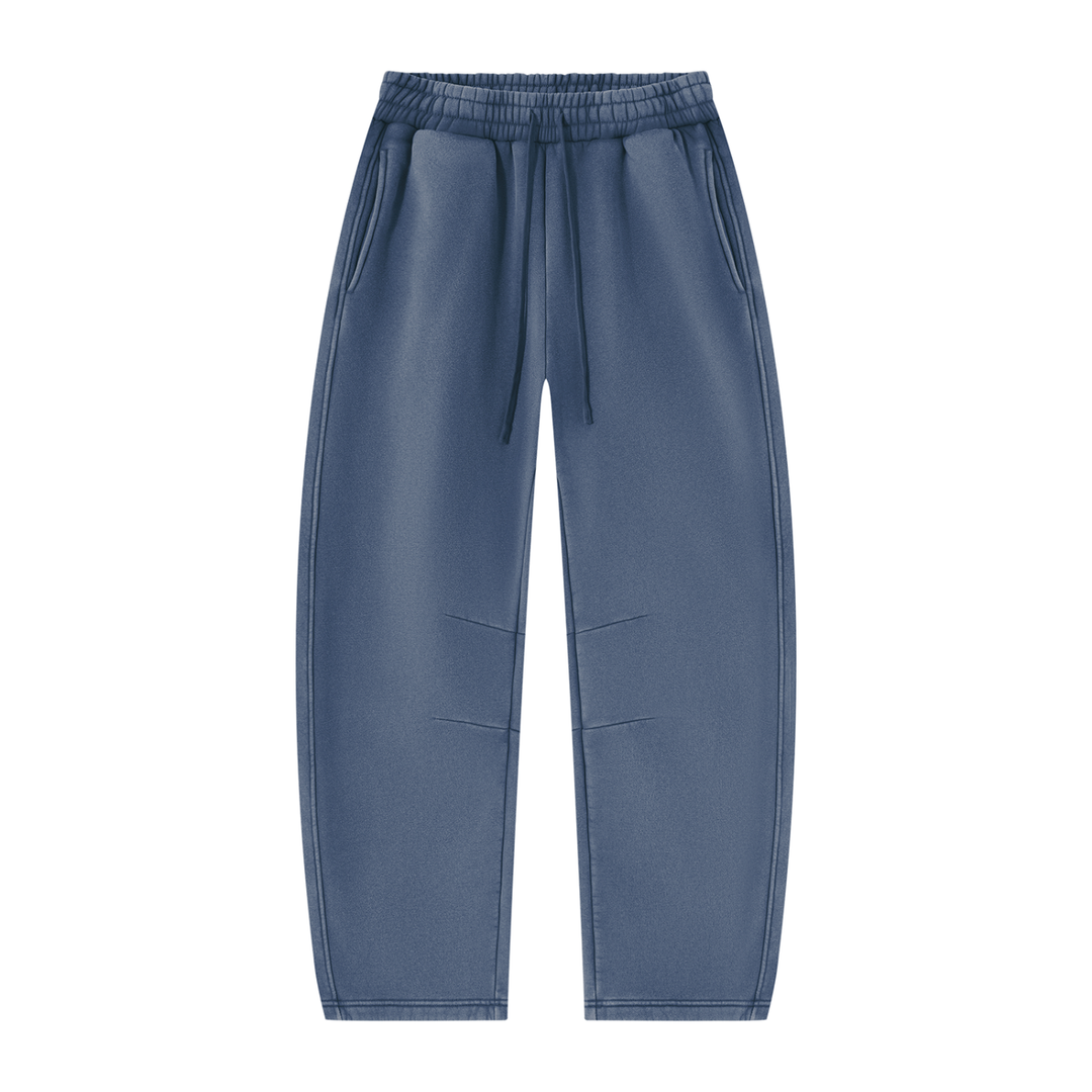 Unisex Vintage Wash Barrel Leg Fleece Sweatpants