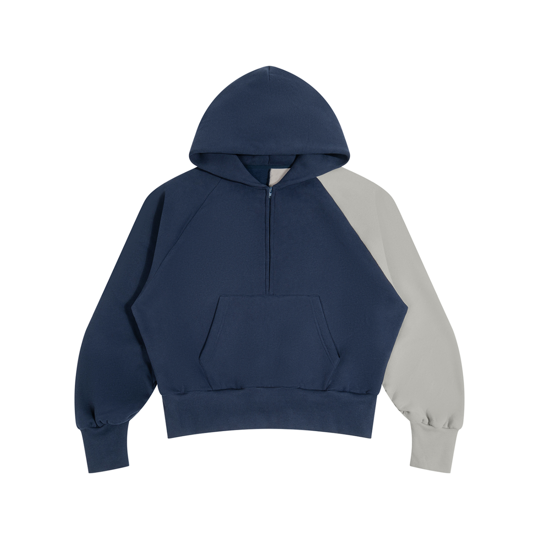 men hoddies  Color-Block Fleece Hoodie