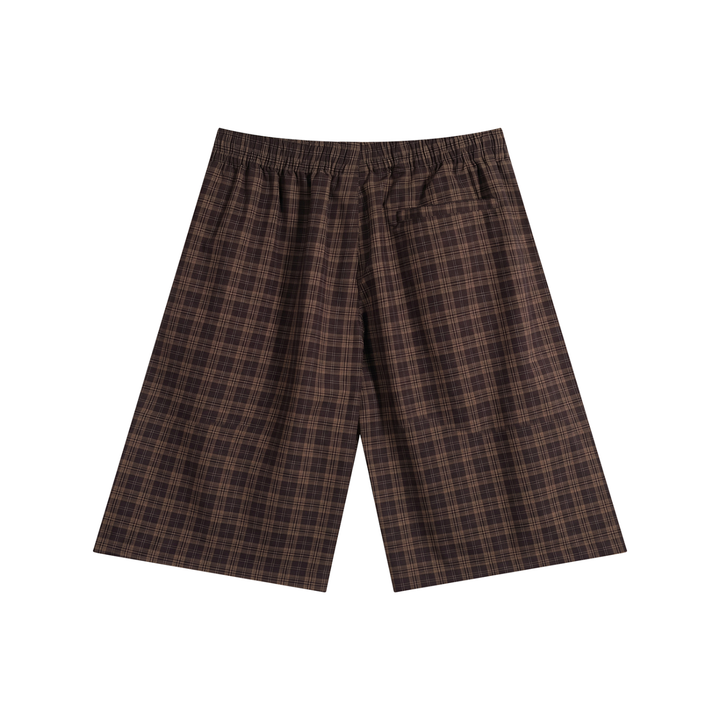 WOMEN PENT Plaid Wide Leg Shorts