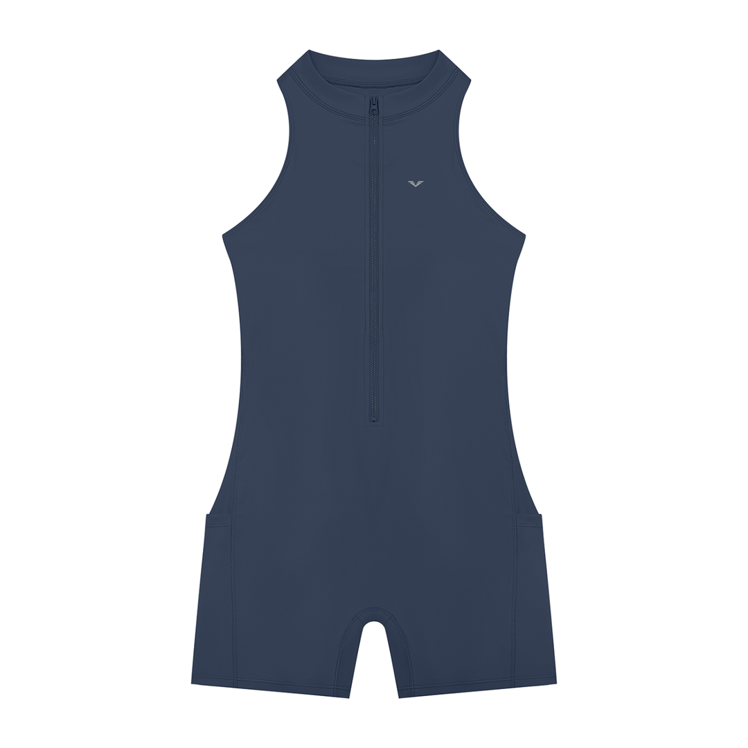 Women’s gym wear Quarter-Zip Yoga Romper