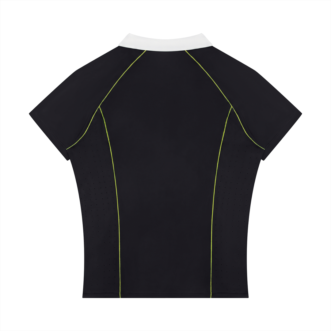 Women’s gym wear Slim Fit Quarter-Zip Polo Shirt