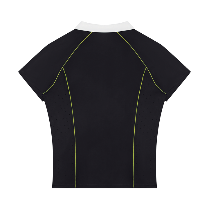 Women’s gym wear Slim Fit Quarter-Zip Polo Shirt