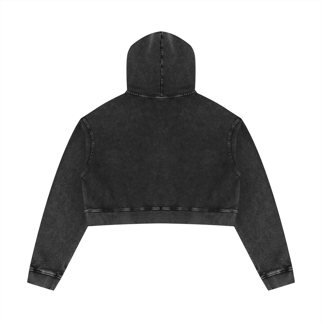 Women HODDIES  Mineral Washed Crop Hoodie