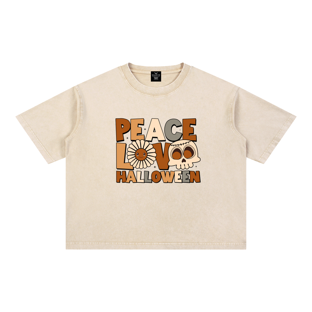 women graphic Mineral Wash Boxy Cotton T-Shirt