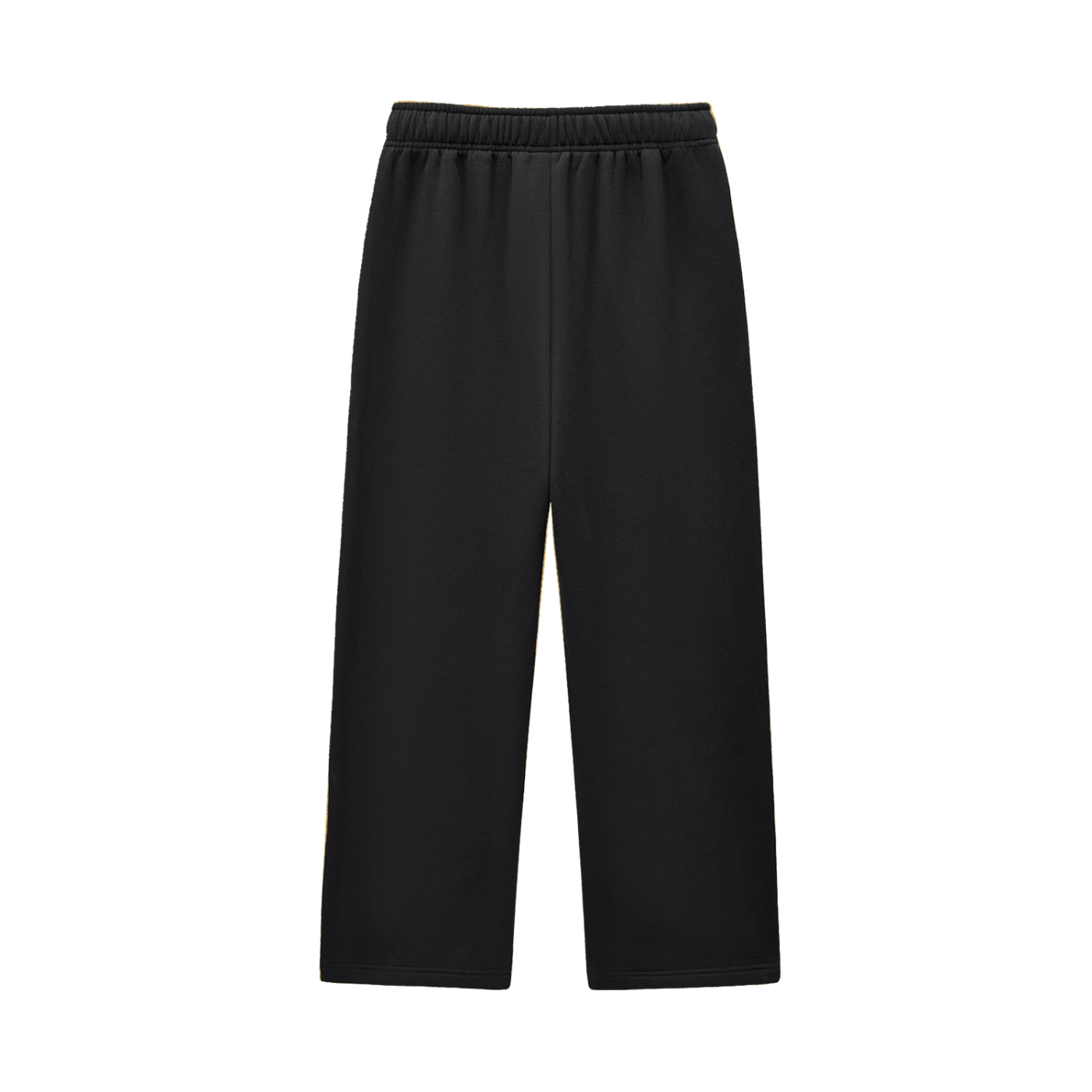Wing Logo Contrast Stitch Fleece Sweatpants in Black, back view.