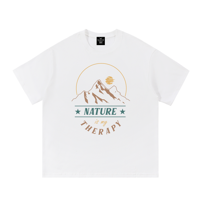 hiking lover Nature Is My Therapy Mountain Sunrise Tee