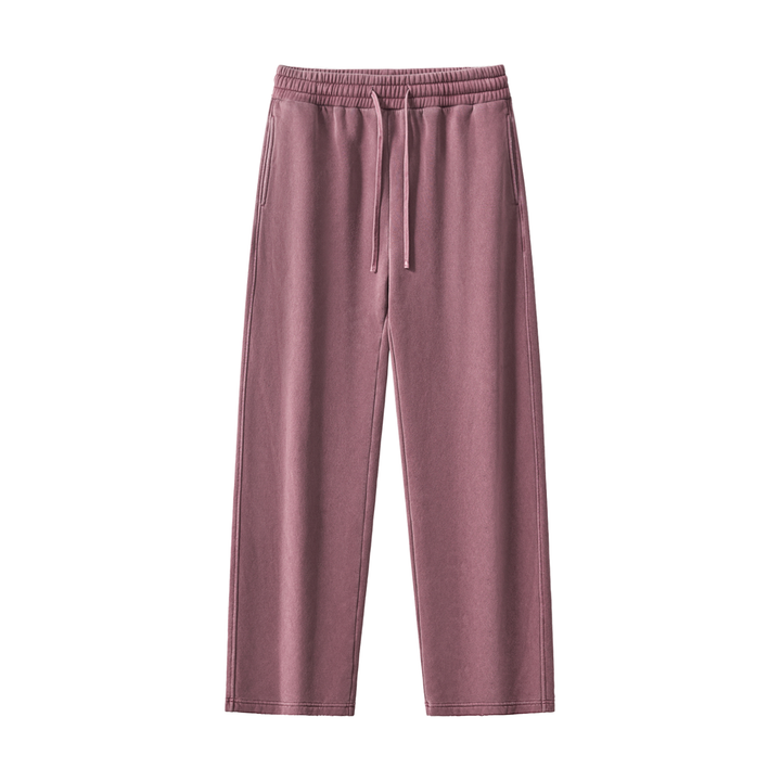 WOMEN PENT Frayed Enzyme Washed Fleece Sweatpants