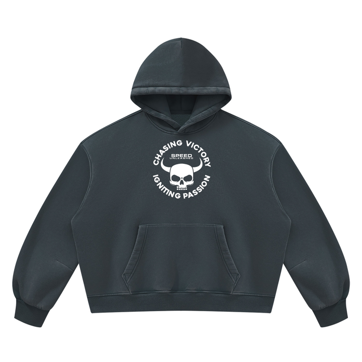 men graphic Vintage Wash Boxy Fleece Hoodie