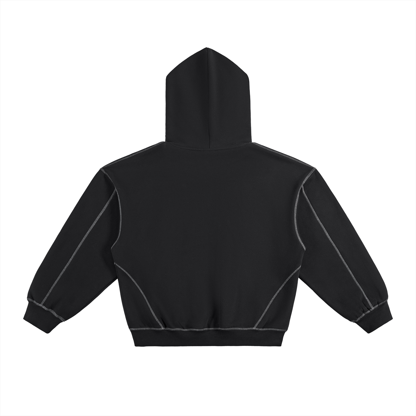 men brand Contrast-Stitched Boxy Fleece Hoodie