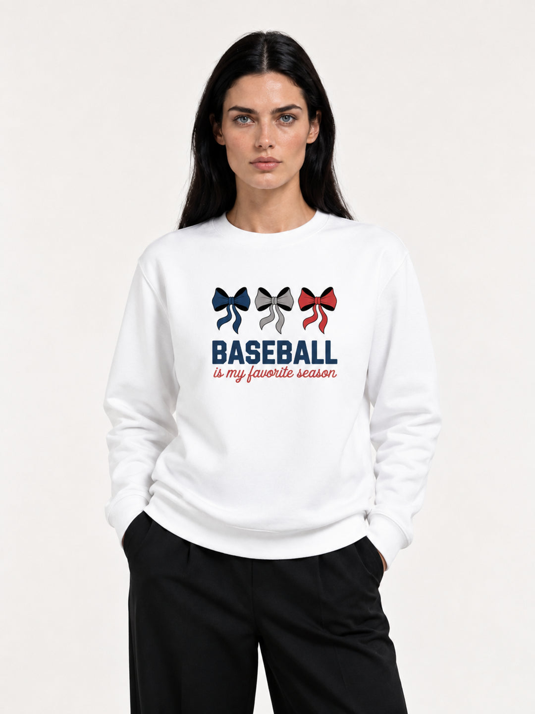 mom lover Baseball Is My Favourite Season Bow Sweatshirt