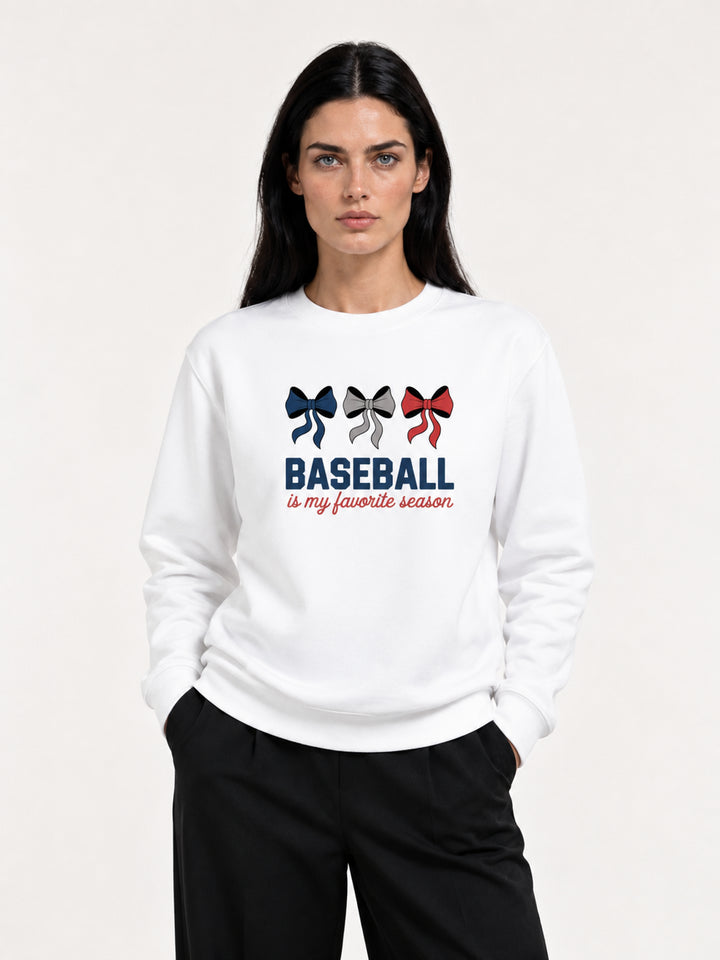 mom lover Baseball Is My Favourite Season Bow Sweatshirt