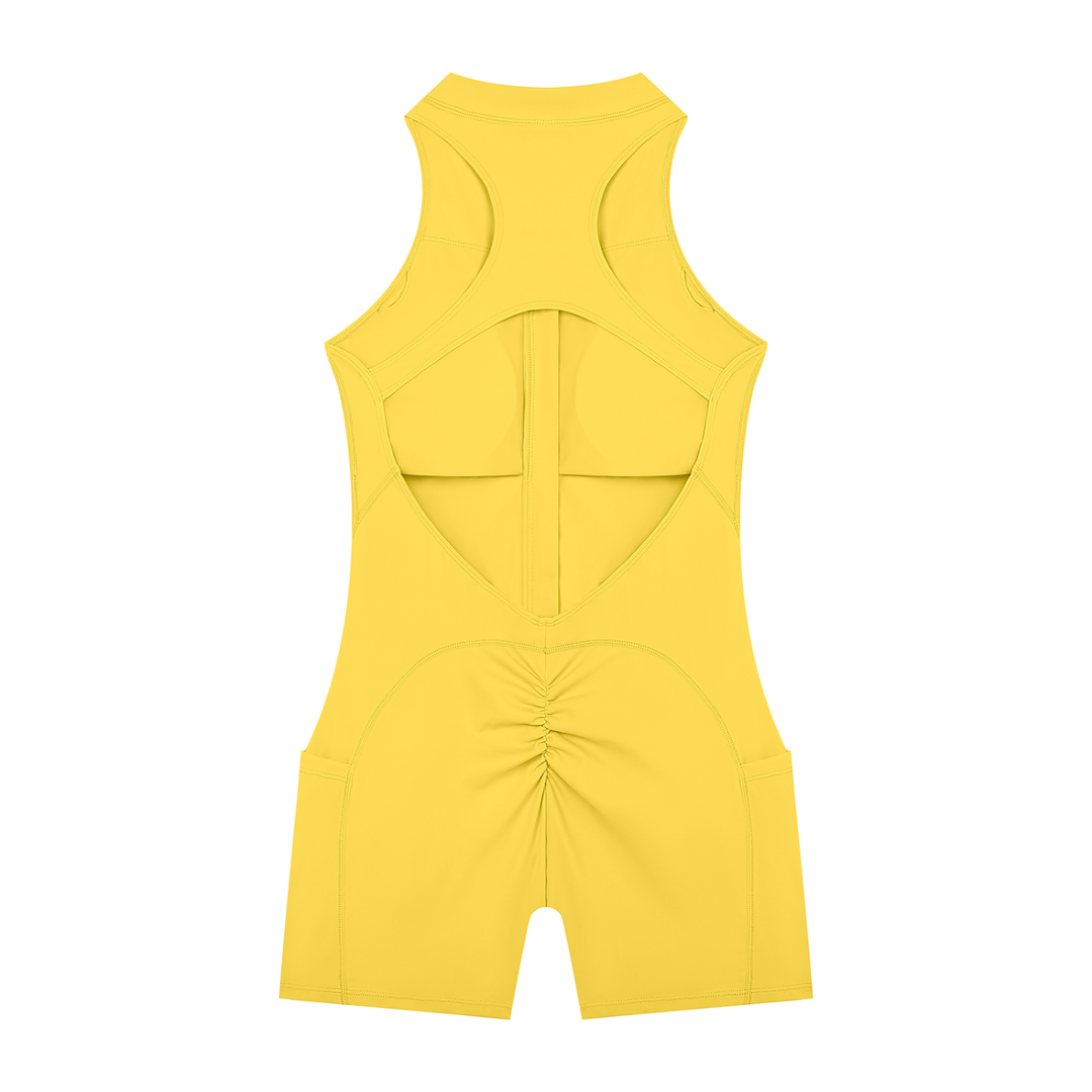 Women’s gym wear Quarter-Zip Yoga Romper