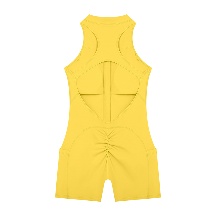 Women’s gym wear Quarter-Zip Yoga Romper