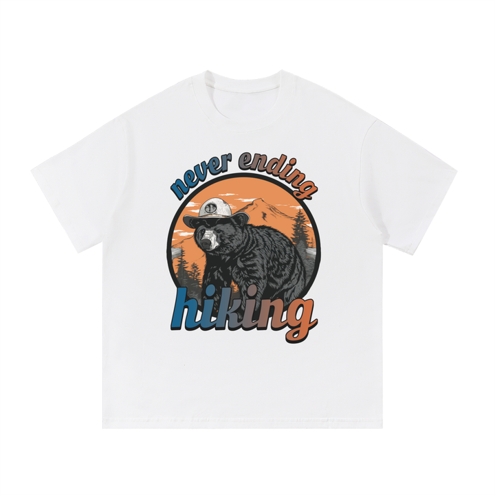 hiking lover Never Ending Hiking Retro Bear Cotton Tee
