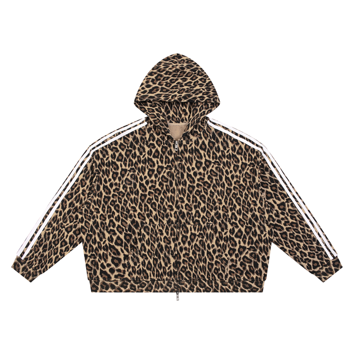 men brand Leopard Full Zip Hoodie