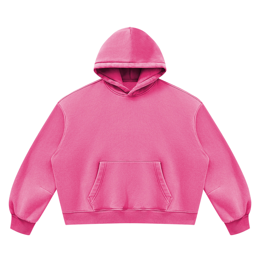 WOMEN HODDIES Vintage Wash Boxy Fleece Hoodie