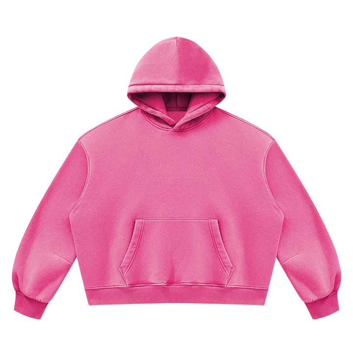 WOMEN HODDIES Vintage Wash Boxy Fleece Hoodie