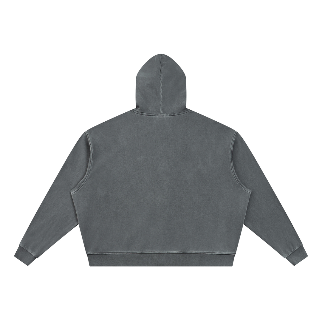 men brand Vintage Wash Full Zip Boxy Hoodie