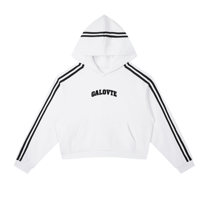 WOMEN HODDIES Contrast Side Stripe Cropped Hoodie