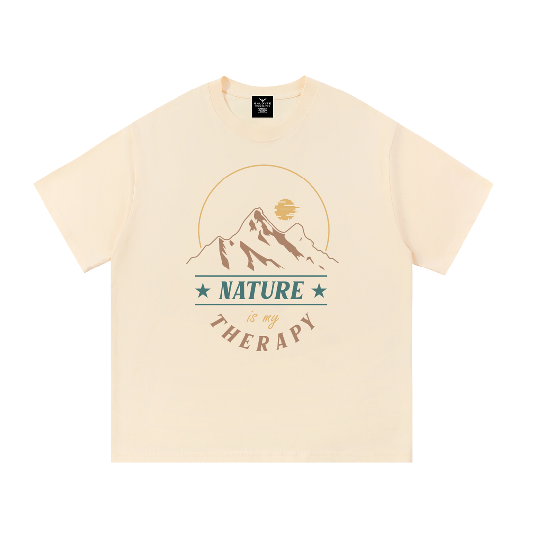 hiking lover Nature Is My Therapy Mountain Sunrise Tee