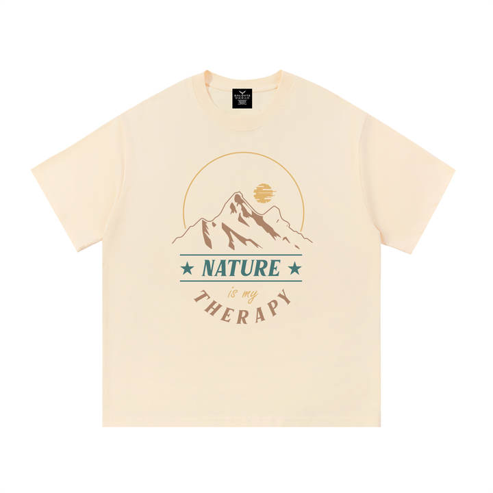 hiking lover Nature Is My Therapy Mountain Sunrise Tee