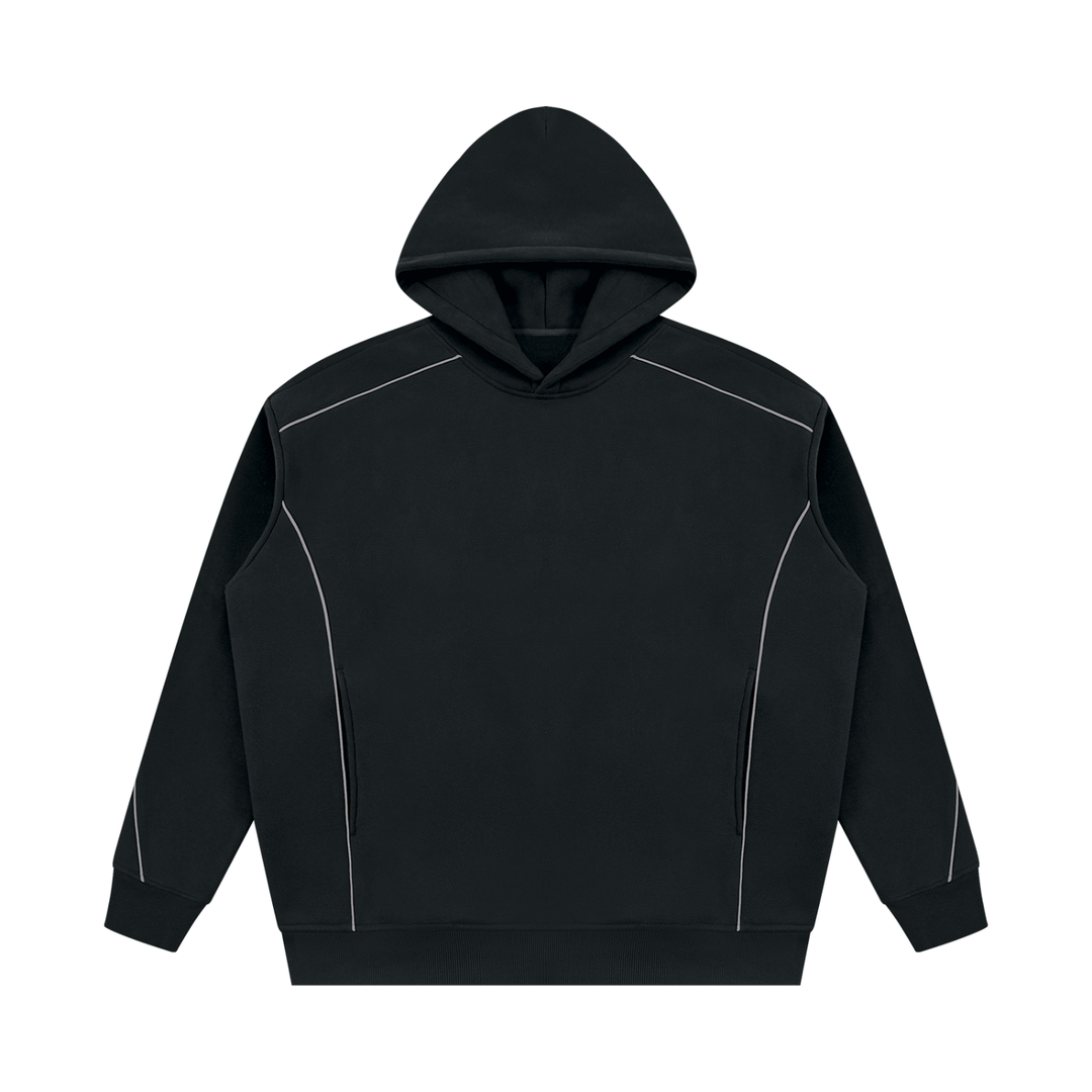 women hoddies Oversized Piping Fleece Hoodie
