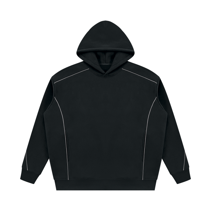 women hoddies Oversized Piping Fleece Hoodie