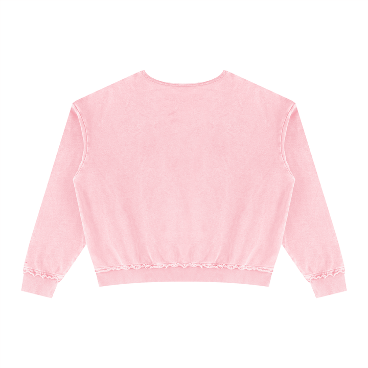 WOMEN HODDIES Raw Edge Crewneck Sweatshirt