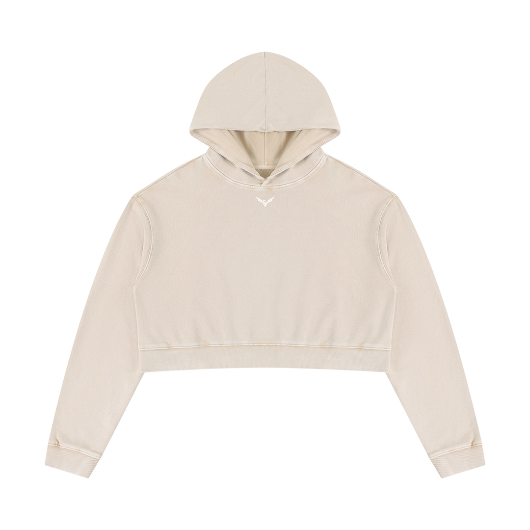 Women’s HODDIES Mineral Washed Crop Hoodie