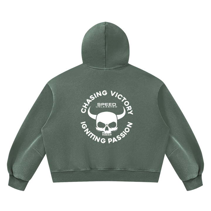 men graphic Vintage Wash Boxy Fleece Hoodie