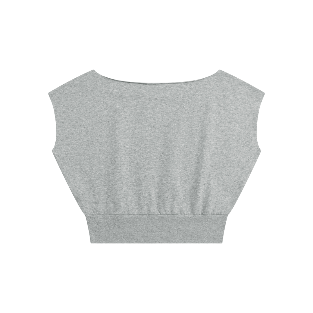 Women’s tshirt Boatneck Raw Edge Crop T-Shirt