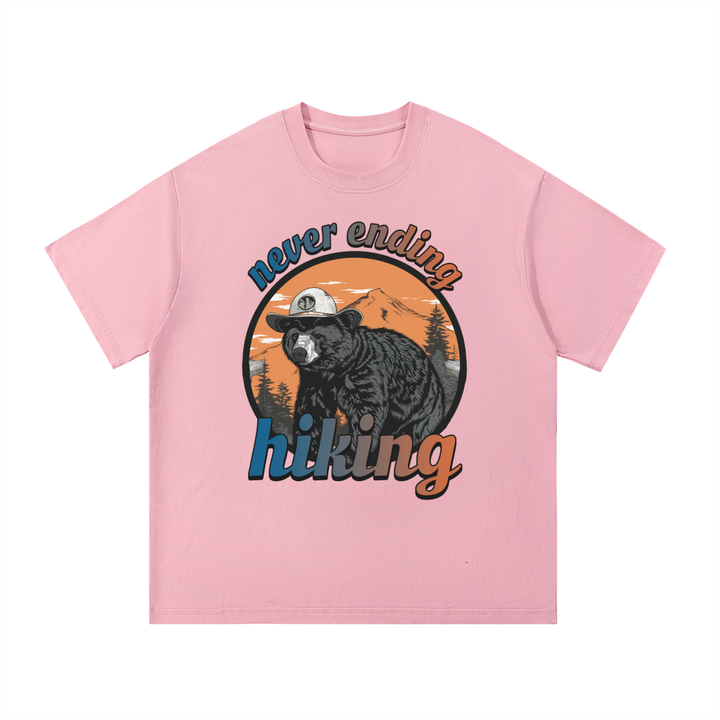 hiking lover Never Ending Hiking Retro Bear Cotton Tee
