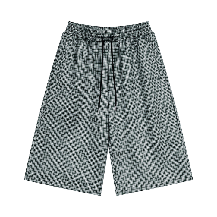 Unisex Plaid Drawstring Shorts