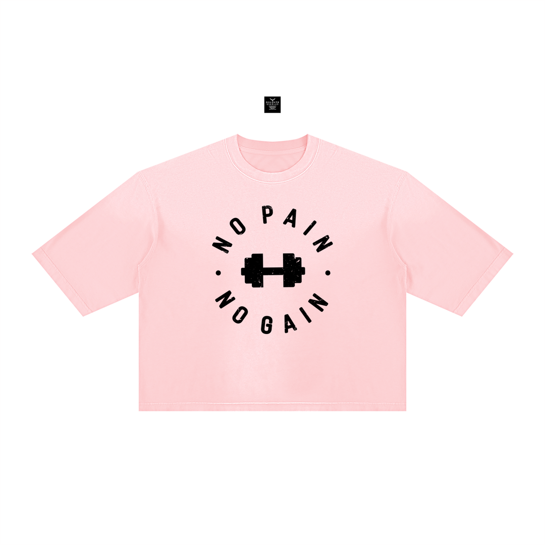 WOMEN GYM WEAR Vintage Wash Sunfade Boxy T-Shirt