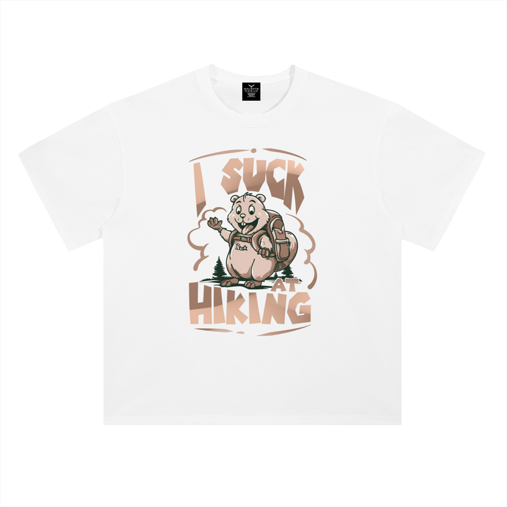 hiking lover I Suck At Hiking Funny Cartoon Bear Tee