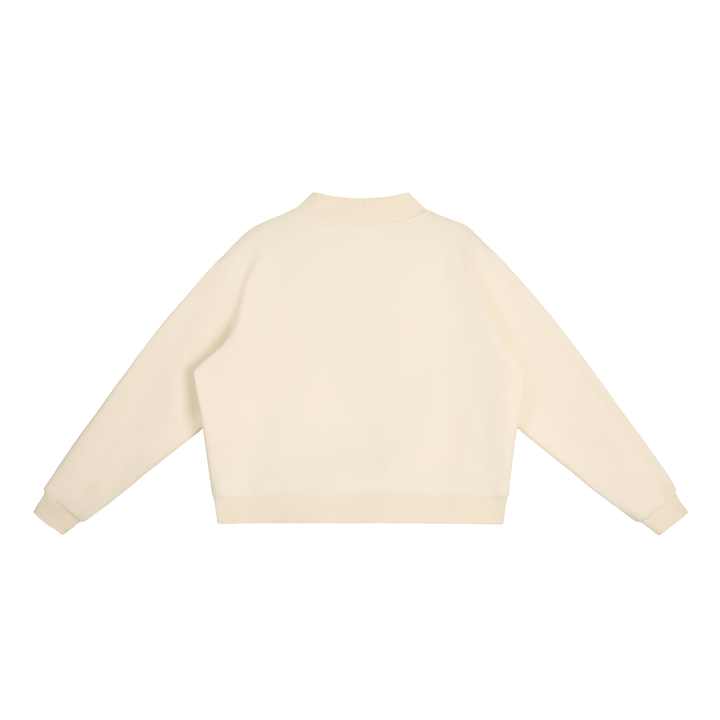 MOM LOVER  Essential Fleece Mock-Neck Crew Sweatshirt