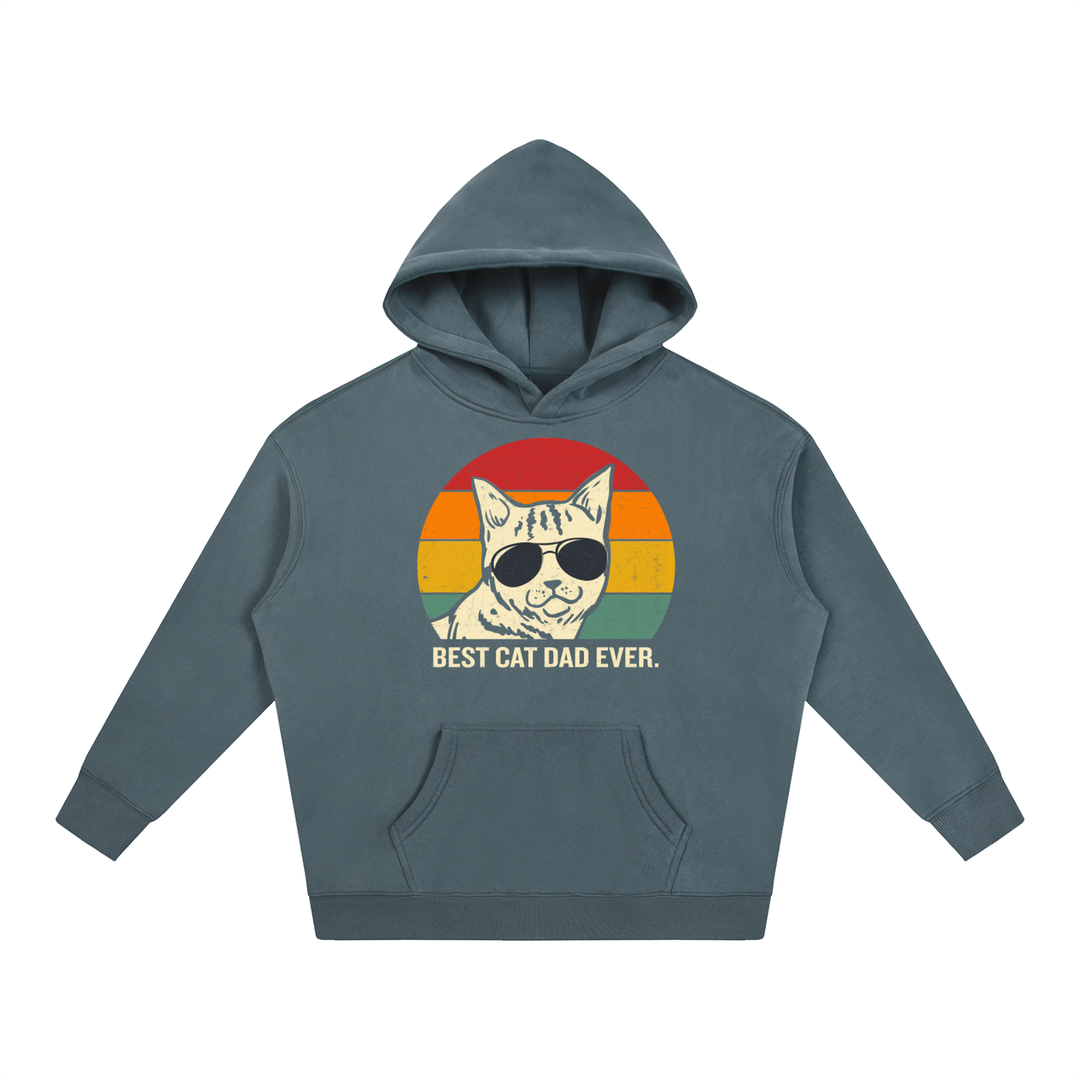 dad lover Best Cat Dad Ever Retro Sunset Hoodie