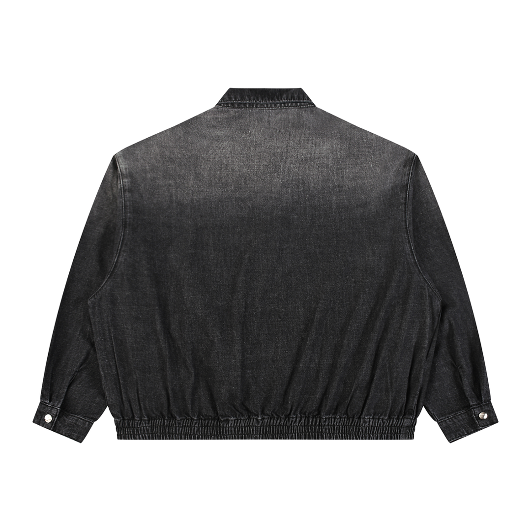 WOMEN COAT AND JACKET  Vintage Wash Full-Zip Denim Jacket