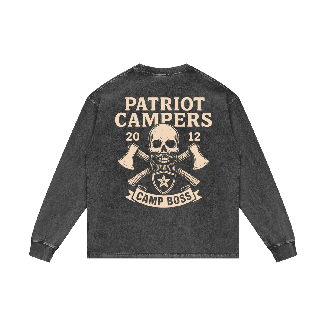 men. graphic Acid Wash Oversize Long Sleeve T-Shirt