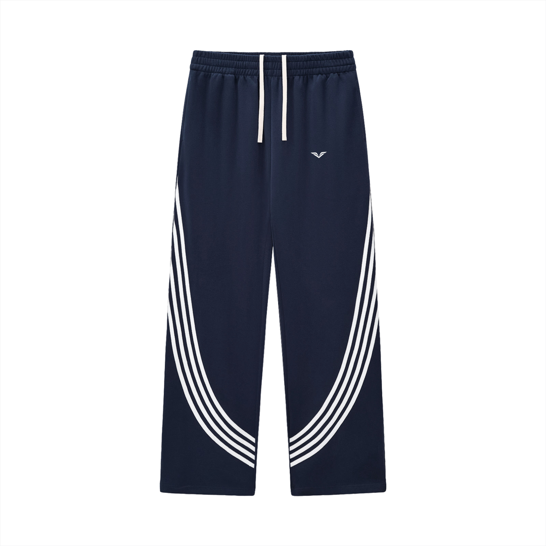 Curved Stripe Straight Sweatpants