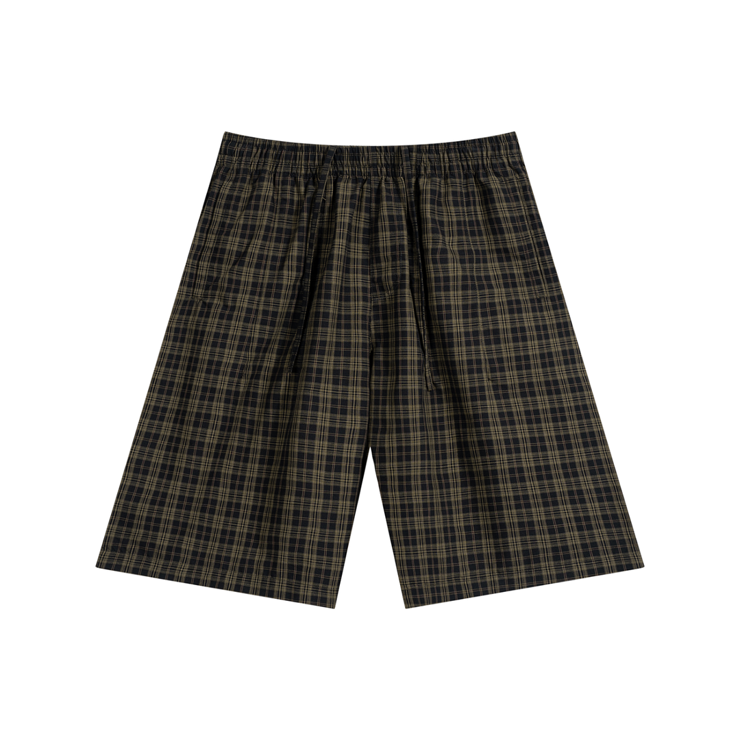 WOMEN PENT Plaid Wide Leg Shorts