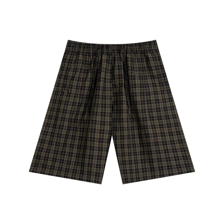 WOMEN PENT Plaid Wide Leg Shorts
