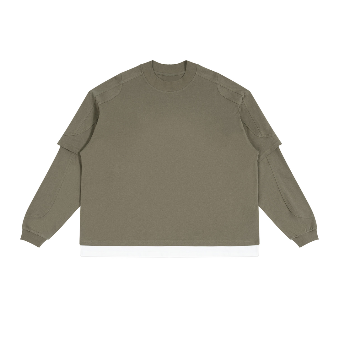 women hoddies  Paneled Layer Color Block T-Shirt