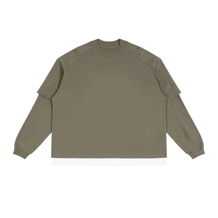women hoddies  Paneled Layer Color Block T-Shirt