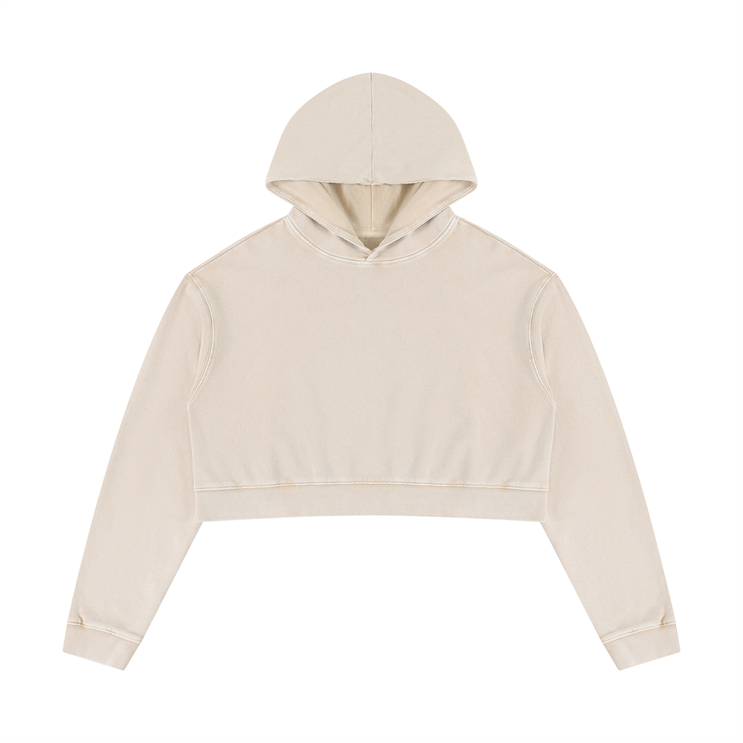 Women HODDIES  Mineral Washed Crop Hoodie