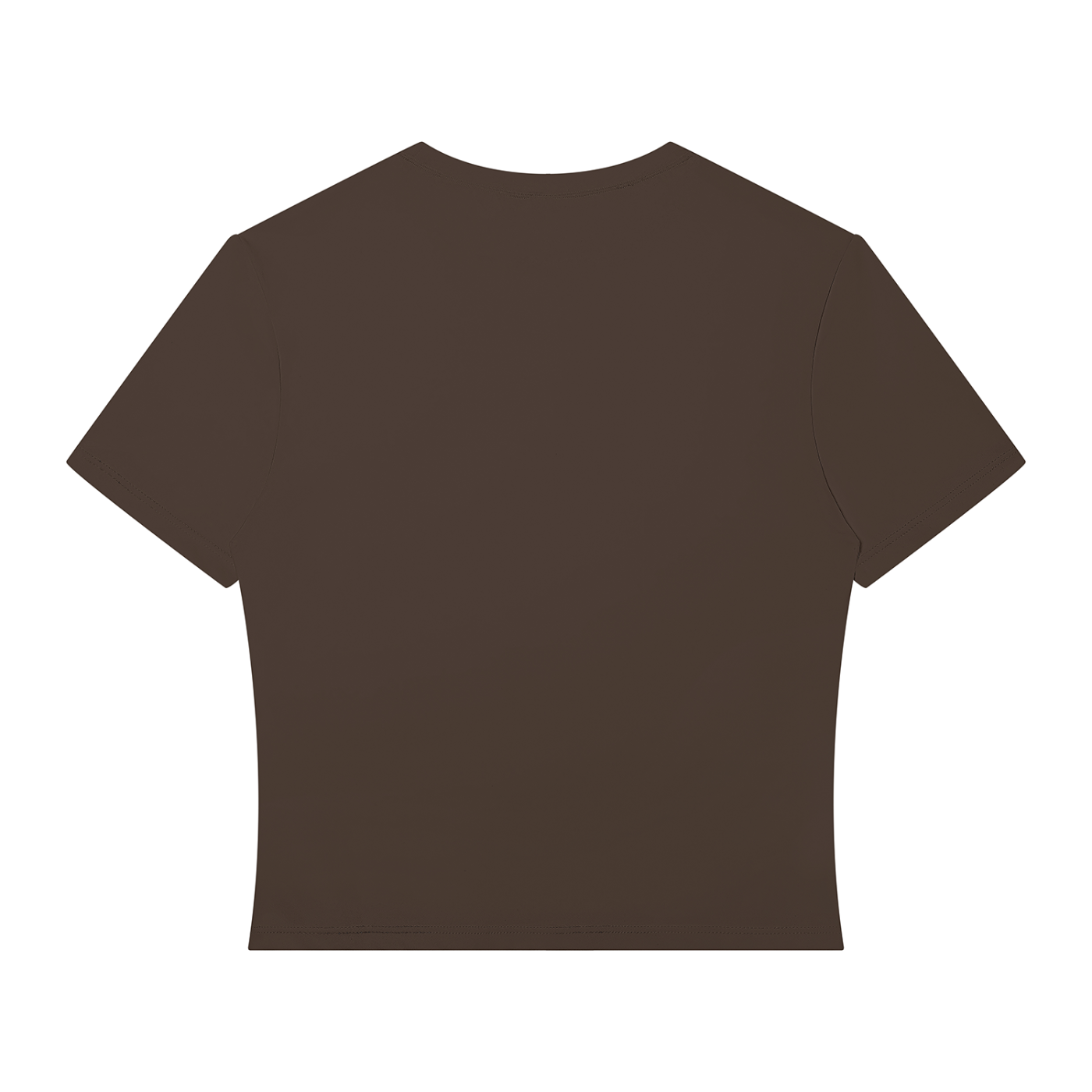 Wing Logo Performance Crop Tee in Coffee, back view.