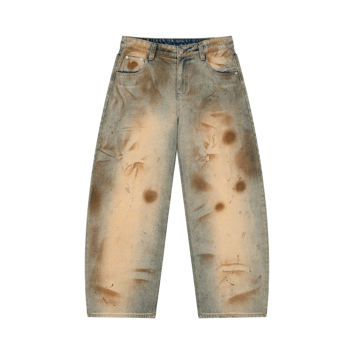 men brand  Vintage Wash Barrel Leg Jeans