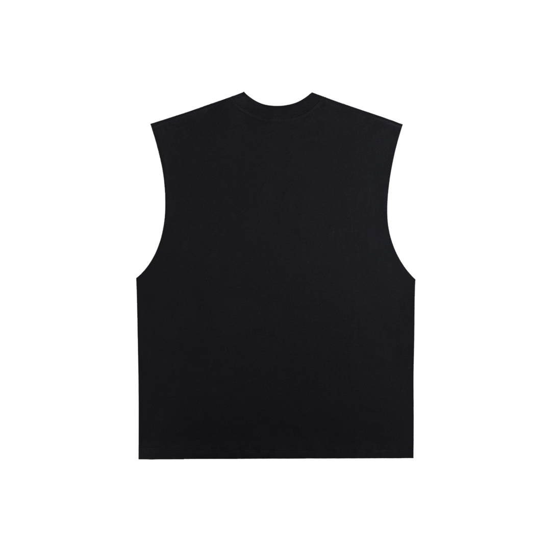 men graphic Raw Edge Cotton Tank Top