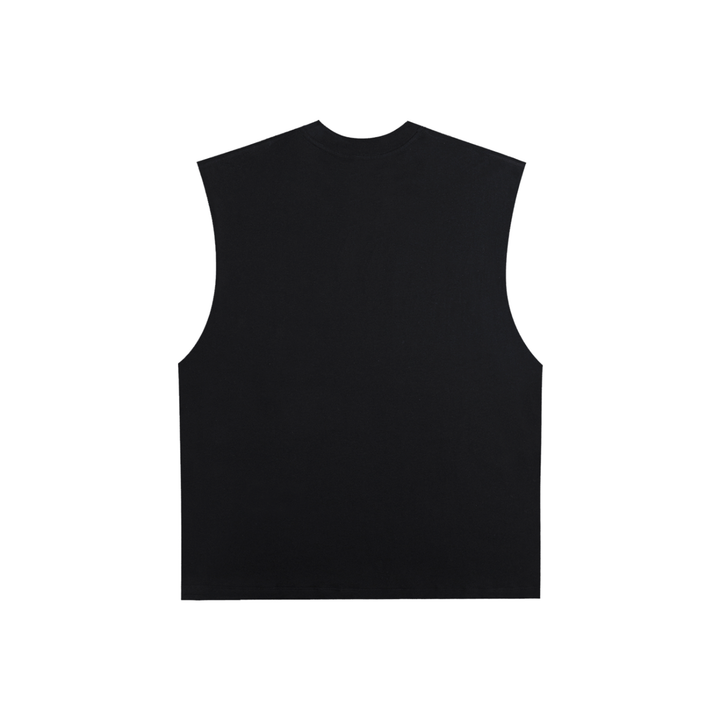 men graphic Raw Edge Cotton Tank Top