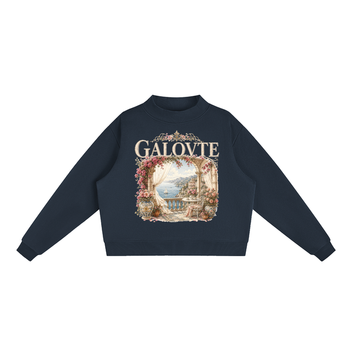 WOMEN GRAPHICS Essential Fleece Mock-Neck Crew Sweatshirt